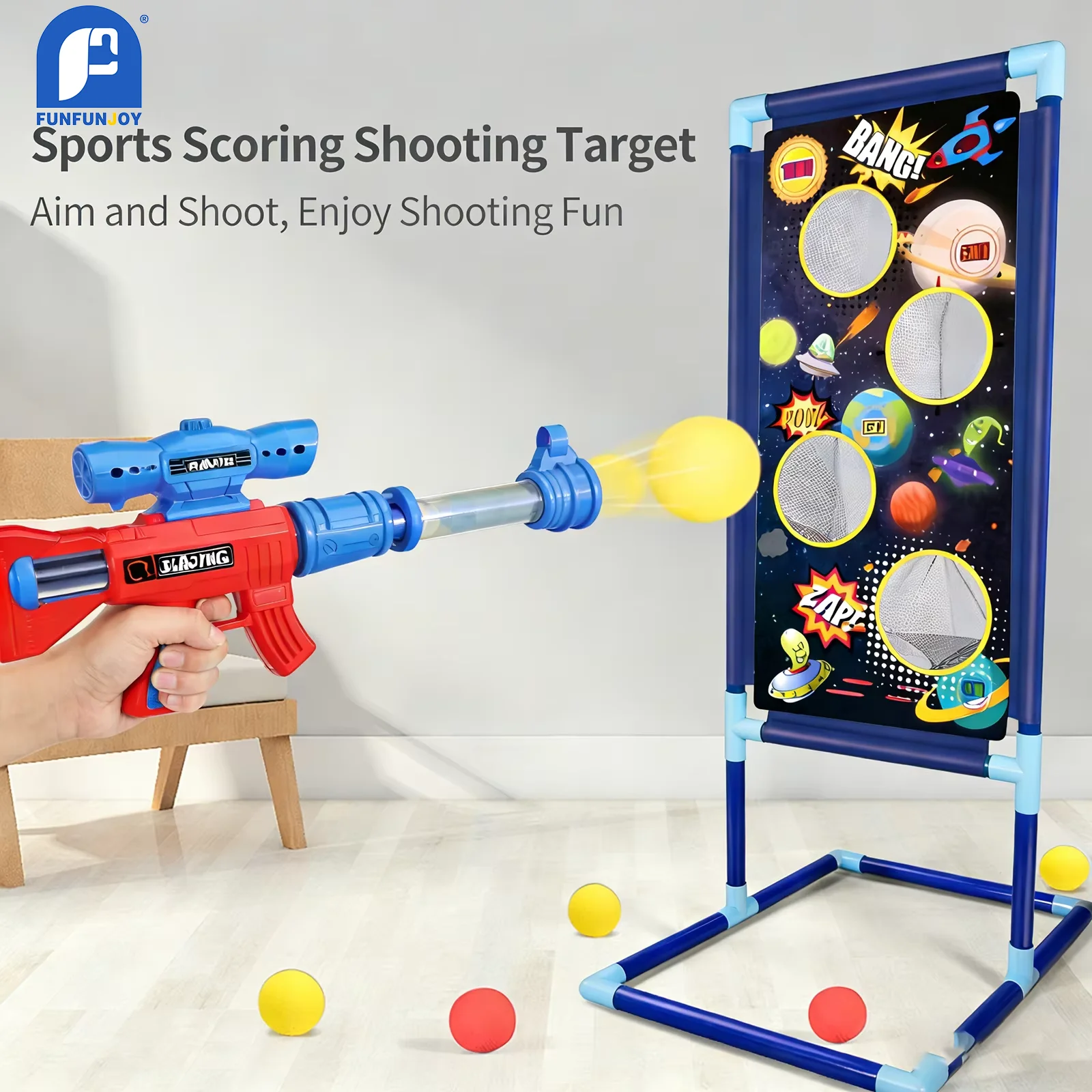 ชุดปืนของเล่นลูกบอลโฟม กระสุนนิ่ม ปลอดภัยสำหรับเด็ก ของเล่นเสริมพัฒนาการ พร้อมระบบบันทึกคะแนน เกมสนุกสำหรับเด็กและผู้ใหญ่ แข่งขันได้
