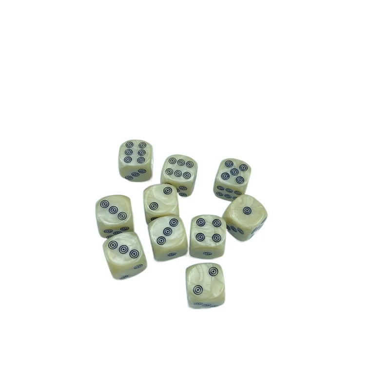 10Pcs 16mm Multi Color Six Sided Spot D6 Pearl Stripe Playing Games Dice Set Board Game Opaque Dice For Bar Pub Club Party