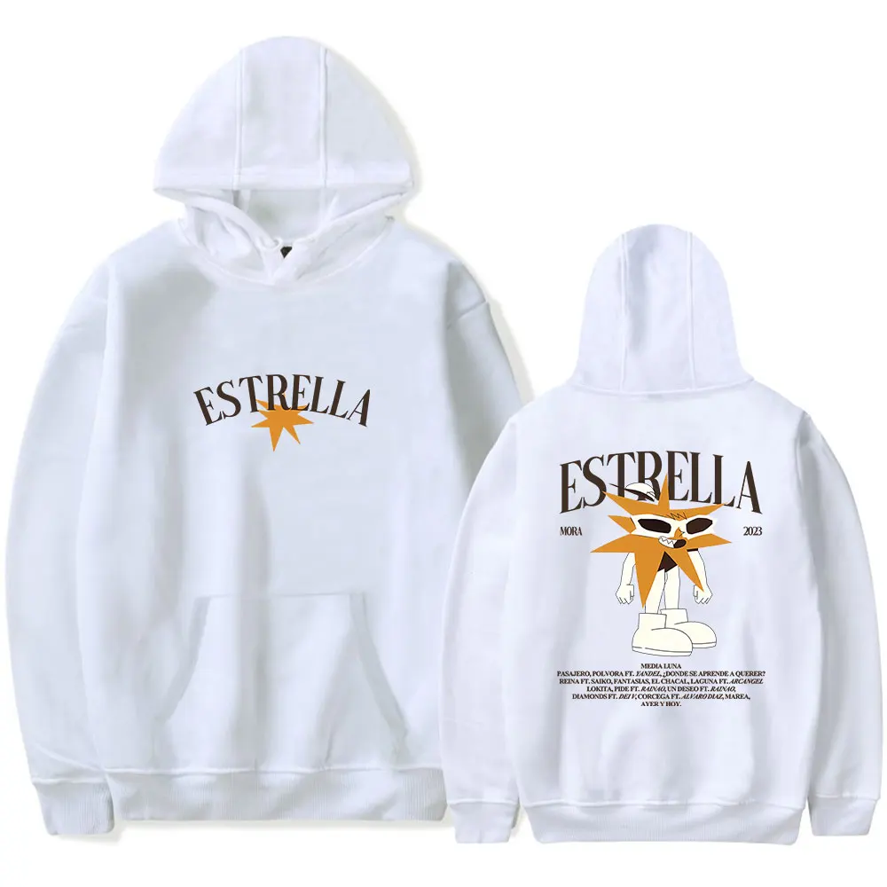 Mora Estrella World Tour Vintage 90s, Hoodie Unisex Harajuku Hip-hop pakaian jalanan musim semi dan musim gugur