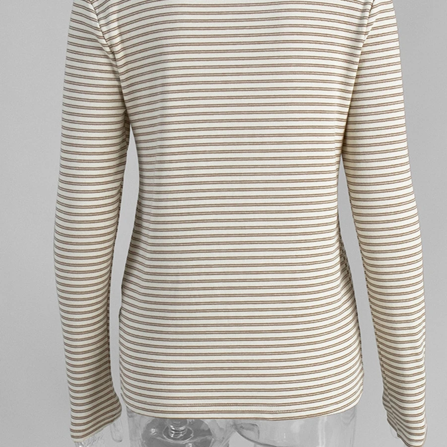 

Классические женские весенне-осенние повседневные полосатые топы с длинным рукавом и круглым вырезом, свободная лоскутная футболка