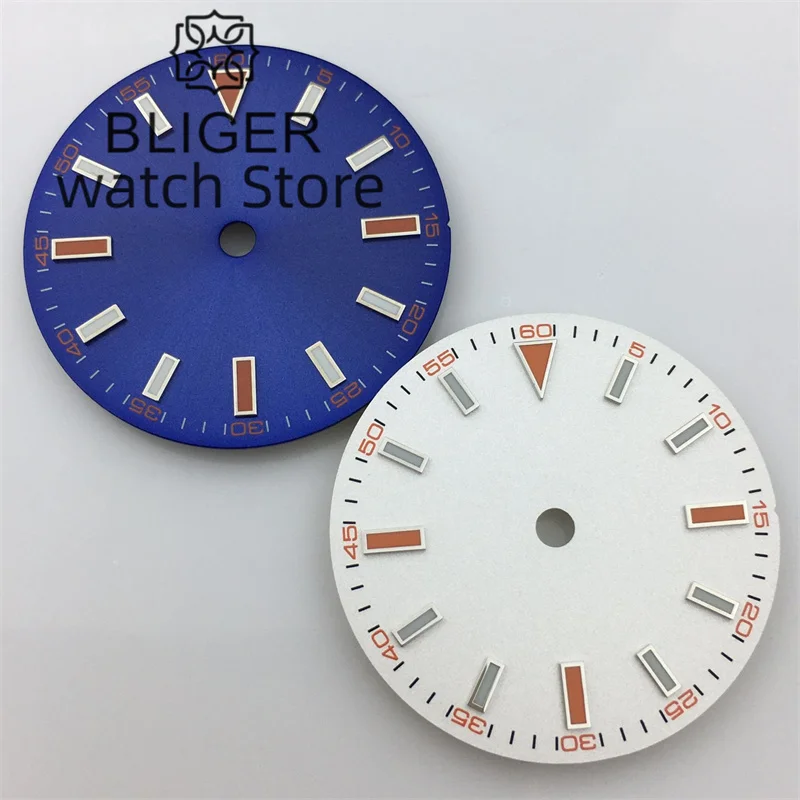 Bliger 29mm schwarz weiß blau uhr zifferblatt c3 leuchtend fit nh35 nh36 eta2824 2836 pt5000 dg2813 3804 miyota 8205 8215 werk