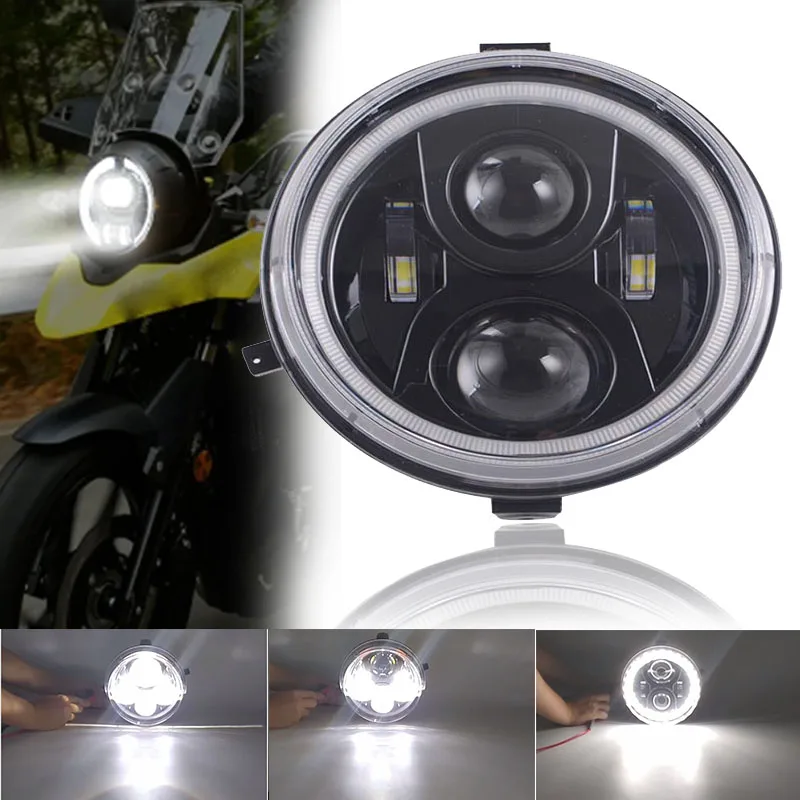 Motorcycle Replacement Headlight Assembly 12V LED For Suzuki DL250 V-Strom 2017-2019 DRL Hi/Lo Beam Front Headlamp w/ Halo