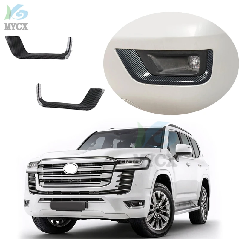 For Toyota Land Cruiser 300 2021 2022 2023 Front Fog Lamp Decoration Strip LC300 Exterior Chrome Accessories upgraded Tuning