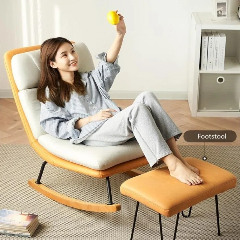 

Скандинавская искусственная кожа Kanbani, Роскошное кресло для гостиной, кресло для взрослых, для одного дома, складное кресло для спальни, балкона