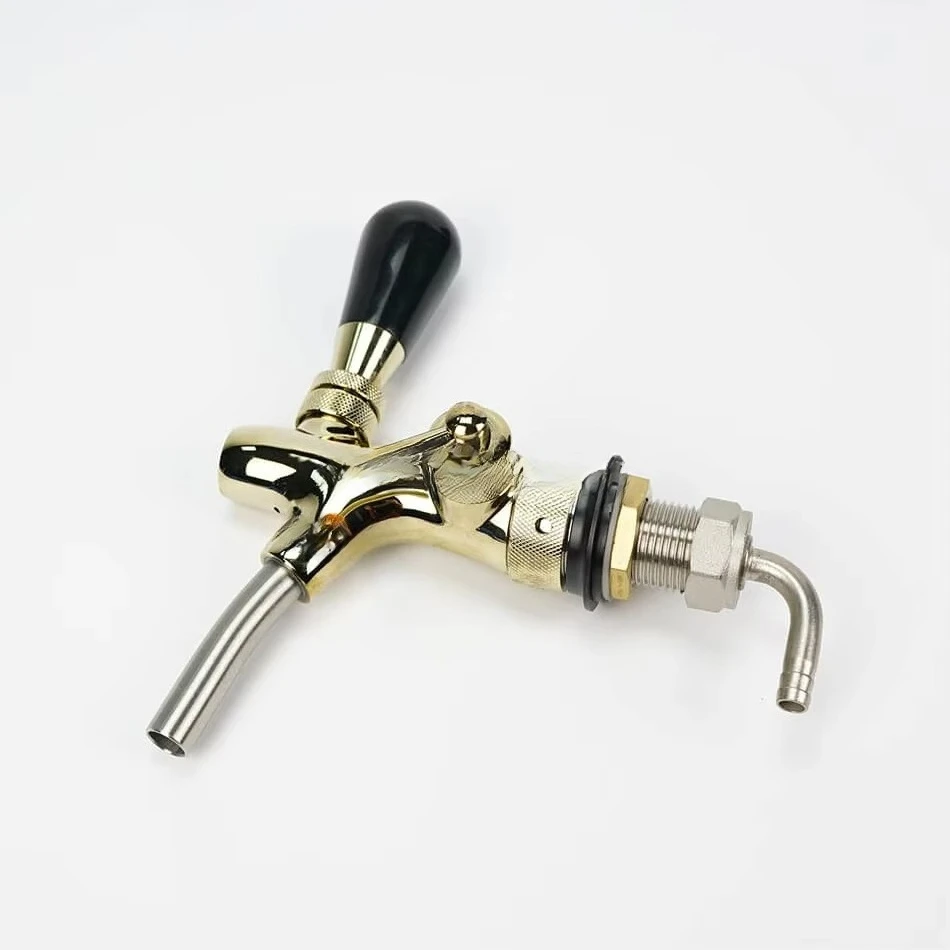 Golden Kegerator Draft Beer Faucet with Flow Controller Beer Taps for Homebrew Beer Taps