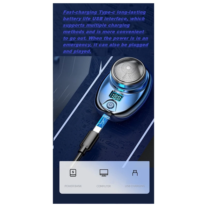 Golarka elektryczna przenośne elektryczne golarka Mini-kieszonkowy rozmiar do golenia, USB akumulator dla mężczyzn