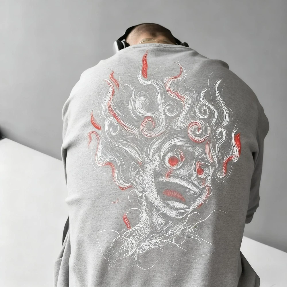 ワンピース アニメ ルフィ 手描き Tシャツ 2025 夏 メンズ レディース ストリート ルーズ カジュアル プラスサイズ 親子服 トップス