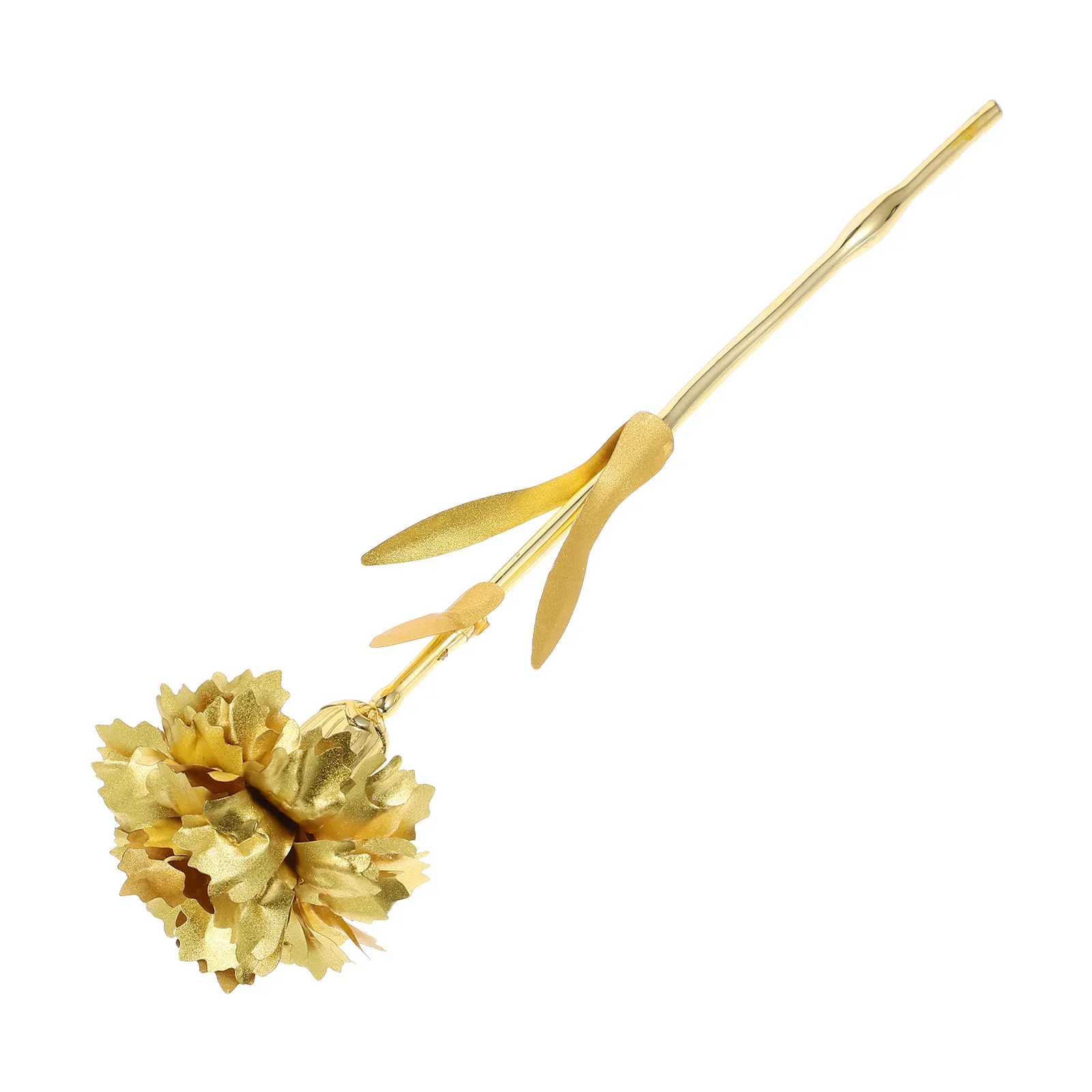 Luxury 24K Gold Foil Artificial Carnation Flower Lifelike Design Sturdy Non Fading Golden Flower Mothers Day Gifts for Mom