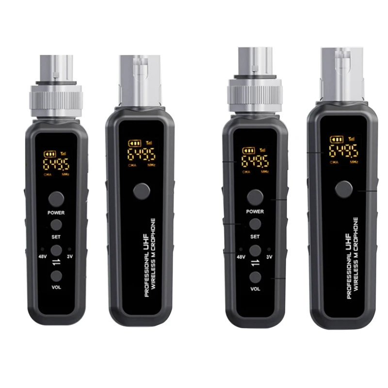 

UHF Wireless Microphone Converter XLR Transmitter And Receiver 640-690Mhz Black 1Set