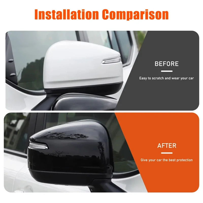 For Toyota Land Cruiser LC300 2023  ABS black car exterior rearview mirror cover decorative sticker car protection accessories