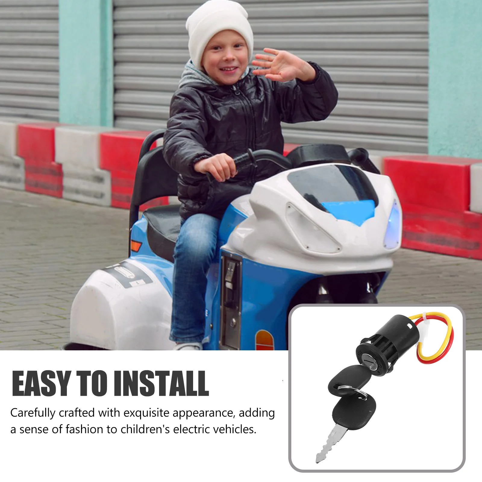 สวิตช์กุญแจสำหรับอะไหล่สกู๊ตเตอร์ไฟฟ้า - สวิตช์สตาร์ทแบบง่ายและปลอดภัยสำหรับรถเด็กนั่งขับและมอเตอร์ไซค์