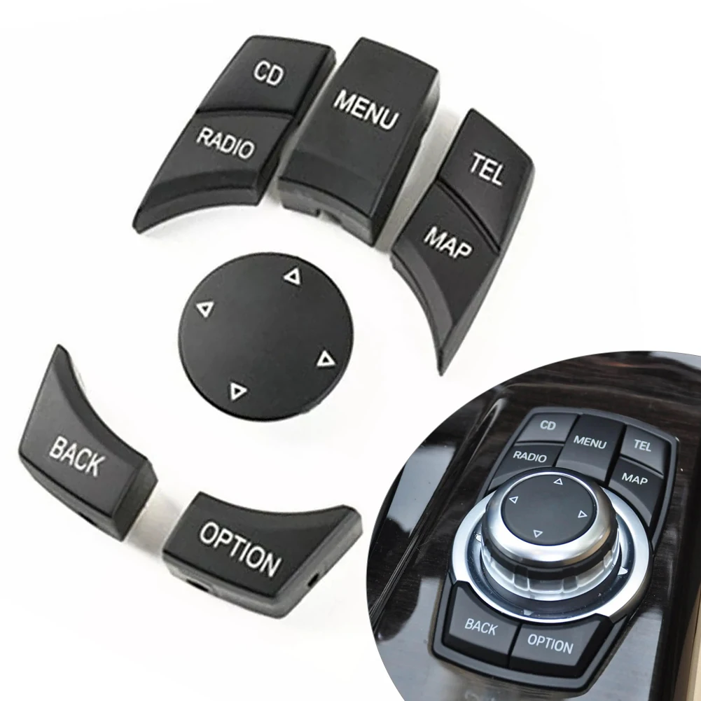 

Matte Black Multi Media Switch Button Cover Repair Kit 65829206446 Fit for BMW F07 F10 F06 F12 F02 F04 X3 F25 2011-2012 ABS