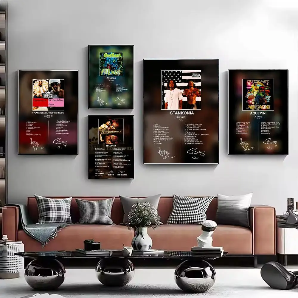 Band O-Outkast Andre 3000 Big Boi Poster HD Wall Art Aesthetic Home Decor for Living Room Bedroom Café Office Stylish Gift