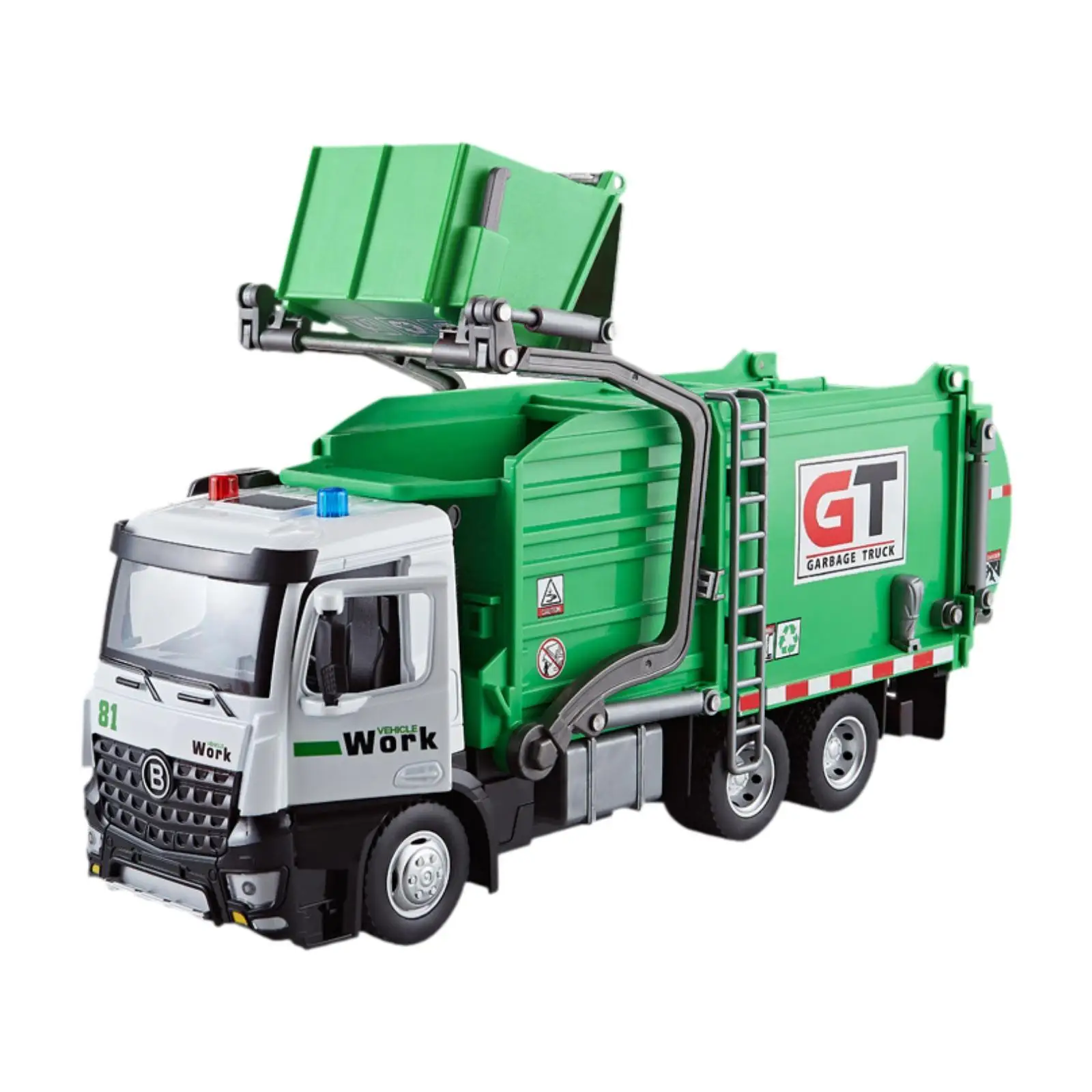 Garbage Truck Toys for Boys Portable Trash Truck Toy Realistic for Age 3-7 Years