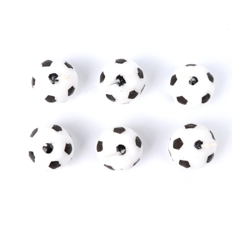 6Pcs/Set Soccer Ball Football Candles For Birthday Party Kid Supplies Decoration