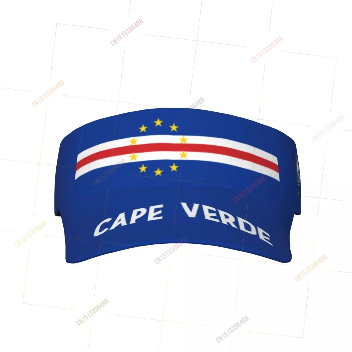 Emblem Of Cape Verde Flag Sunscreen Visor Cap Adjustable Breathable Sun Hats Unisex Sports for Beach Golf Tennis Outdoor