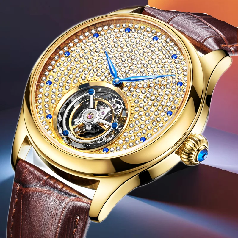 

AESOP оригинальные мужские часы с летающим турбийоном, механические часы со скелетом и турбийоном, модные наручные часы, мужские с сапфировым стеклом 2025