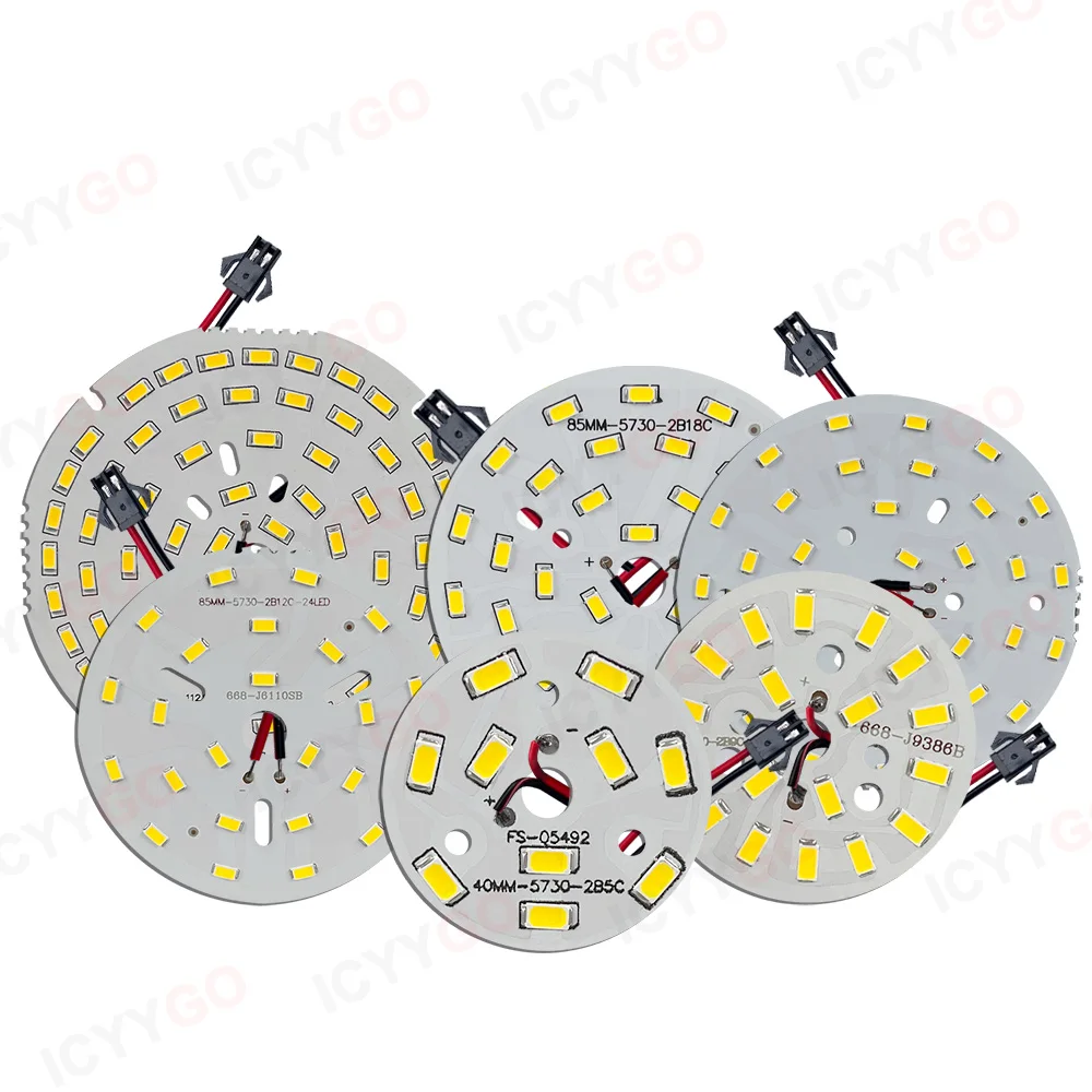 Imagem -06 - Lâmpada Led Modificação Painel Acessórios Fonte Round Painel de Luz Faça Você Mesmo 15w 9w 15w 18w 24w 5w 50w Smd5730 10 Pcs