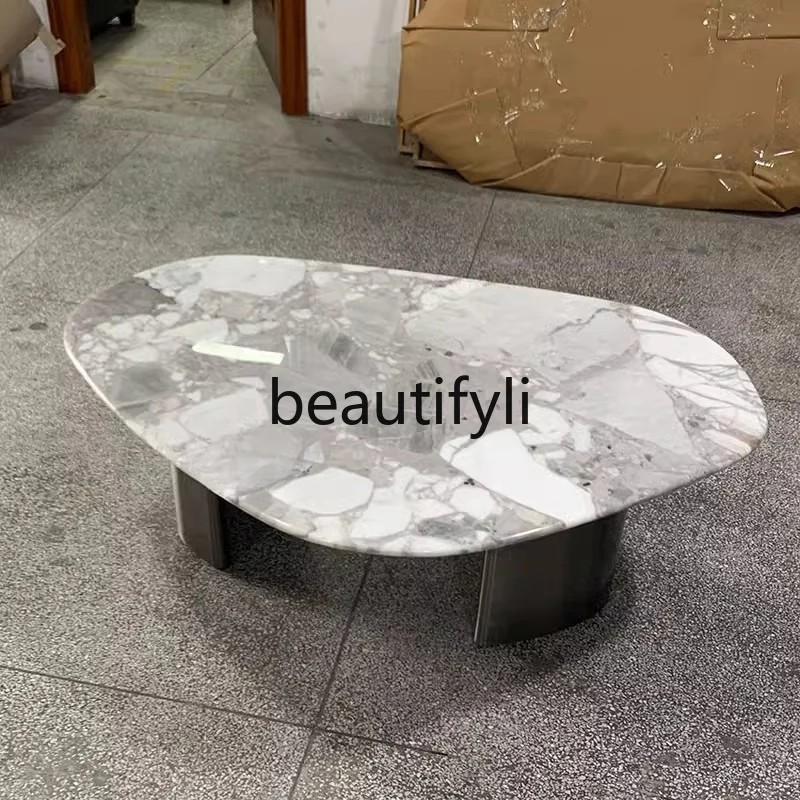 

Living Room Marble Coffee Table Irregular Shaped Italian Style Light Luxury High-end Designer