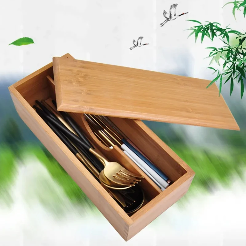 

Wooden Cutlery Storage Box, Household Kitchen Tools, Restaurant Storage, Knife and Fork, Chopsticks Box, Western Tableware Boxes