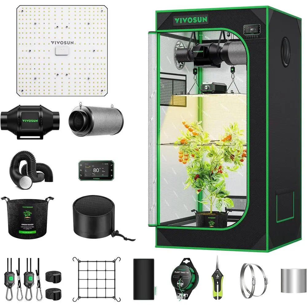 

Комплект для выращивания растений 2x2 GIY Smart Grow Tent с автоматической вентиляцией, циркуляцией и светодиодной лампой полного спектра 100 Вт