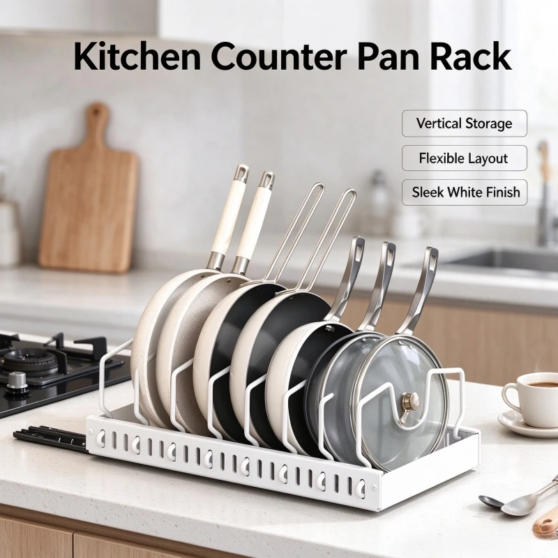 Stocking Stuffers Christmas Gift,Pull Out Pots Pans Organizer for Under Cabinet,Adjustable Dividers Pot Lid Holder Storage