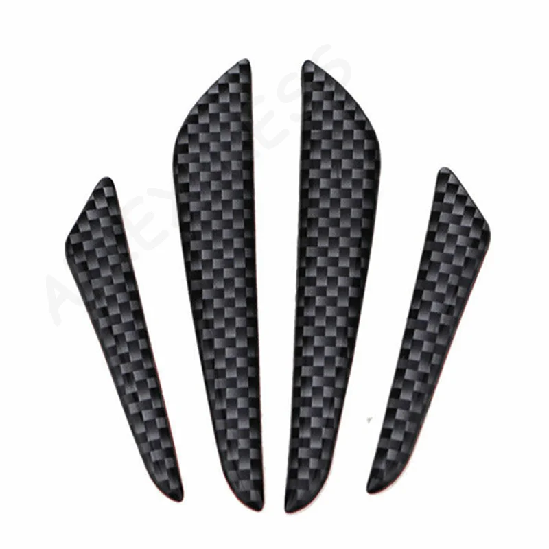 

New 4Pcs Anti-collision Trim Carbon Fiber Car Door Edge Guard Strip Protector Bumper