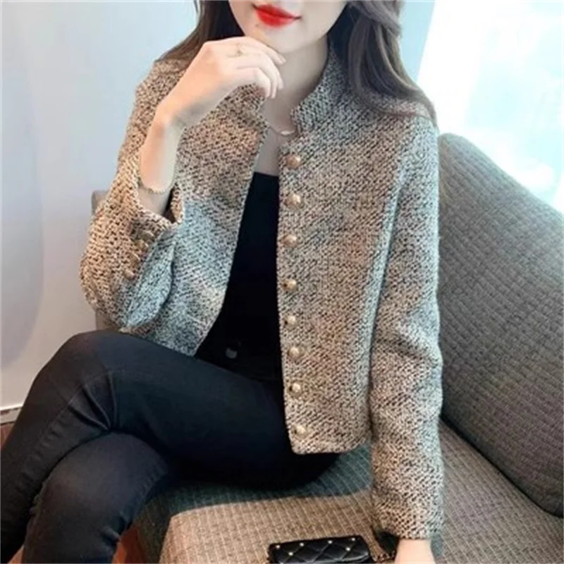 Small Fragrant Wind Short Coat Women Autumn Winter 2024 New Unique High End Temperament Short Small Stature Reduced Age Jacket