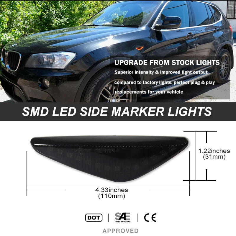 Per BMW X3 F25 2011-2017 X5 E70 2007-2013 (Non adatta X5M) X6 E71 E72 07-14 Indicatore LED dinamico Indicatore laterale Accessori di segnale