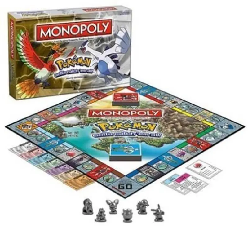 New Pokemon Pikachu English Version Monopoly Real Estate for Adults and Children 2-6 People Party Birthday Game Kdis Anime Gift