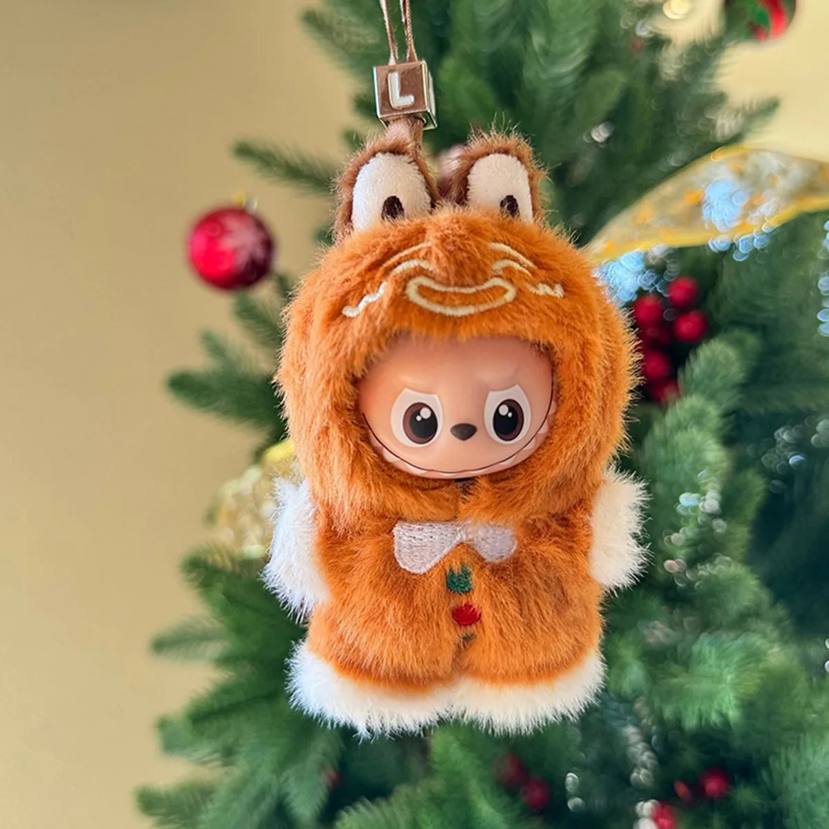 [بدون دمية] ملابس دمية قطيفة عيد الميلاد الزنجبيل رجل ل 10.5 سنتيمتر Labubu 4.0 دمية الزي DIY بها بنفسك الملابس والاكسسوارات