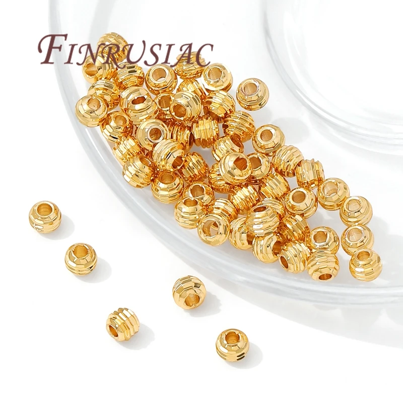 30/60Pcs 18K Gold Plated Spacers Beads For Bracelets Making,Brass Beads For Jewelry,Bead Separators, DIY Jewelry Accessories image 3
