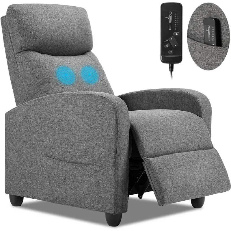 Chair for Living Room, Fabric Recliner Sofa Home Theater Seating with Lumbar Support Winback Single Sofa Armchair