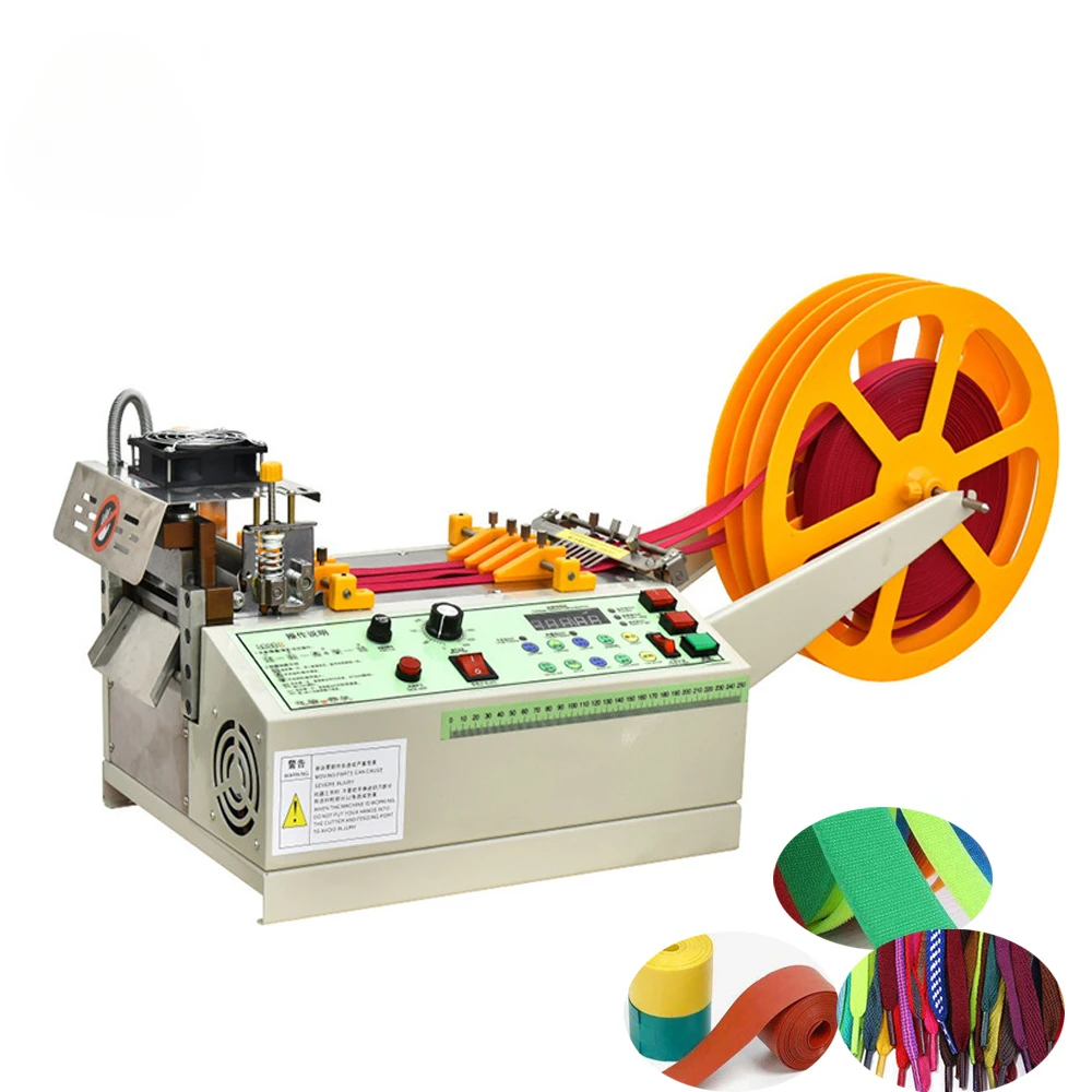 Cold and Hot Shoelace Cutting Machine Factory Supply Automatic Tape Satin Ribbon Cutter 