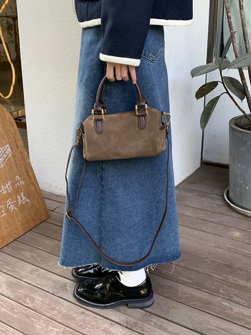 JIAERDI Vintage Brown Messenger Bag Women Y2k Grunge Casual Solid Crossbody Bags Purse Ladies Harajuku Retro Luxury Designer Bag