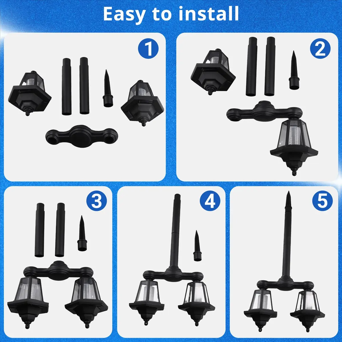 

Уличный водонепроницаемый шестигранный светильник CLOS на солнечной батарее, для сада, патио, двора, входной/задней двери, почтовый светильник