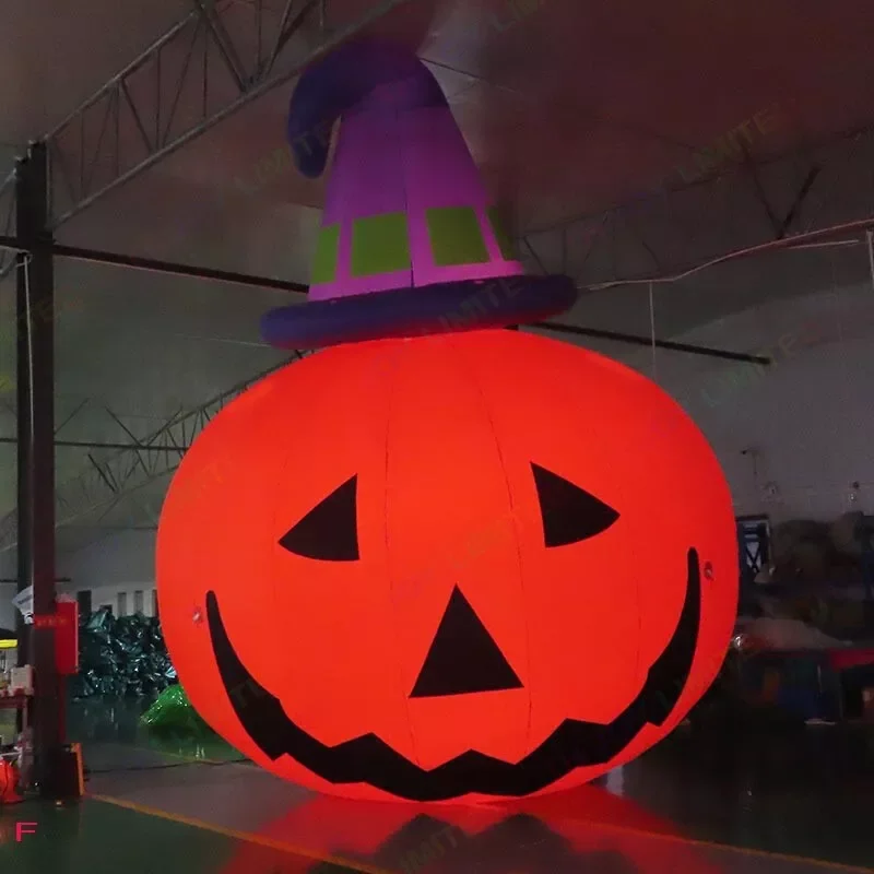 Calabaza inflable con luz LED para decoración de Halloween, globo gigante publicitario de 13, 20 y 26 pies