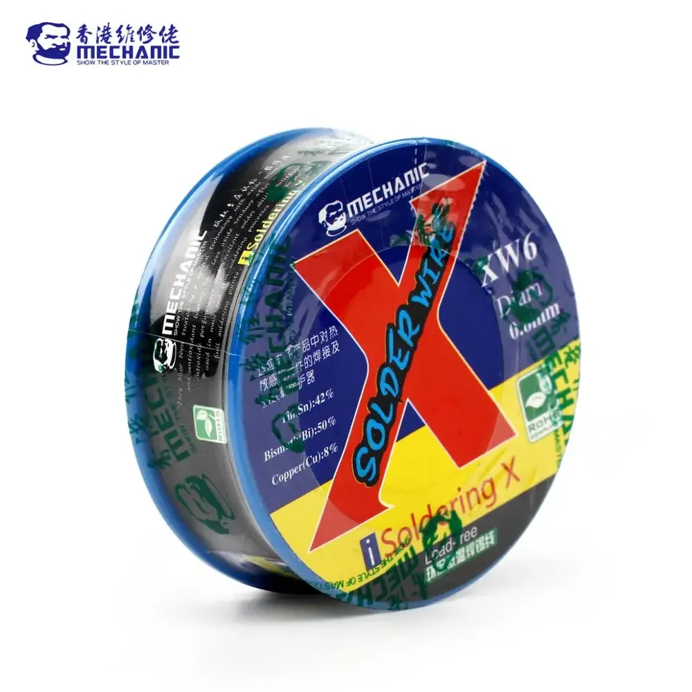 MECHANIC 50g XW5/6 0.5/0.6mm 138℃ Low Melting Point Lead-free Solder Wire for Mobile Phone Repair High Purity Solder Wire Tool