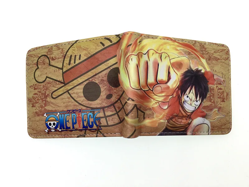 One Piece Anime Figures Luffy Zoro Foldable Wallet Women Men Card Clip Bag Children Cartoons Cosplay PU Coin Purse Birthday Gift