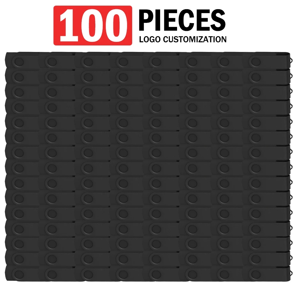 100 Unidades de Memoria USB 2.0, Pendrive de 64GB, 32GB, 16GB, 8GB, Unidad Flash USB de 4GB, 2GB, 1GB, con Logotipo Personalizado Gratuito, la Mejor Opción de Pendrive