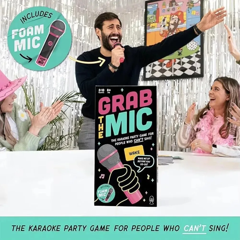لعبة Lucky Egg الرسمية Grab The Mic Family Karaoke Board Game 2-10 لاعبين لعبة لليالي لعبة فرحان حفلة عيد ميلاد هدية للأطفال #3
