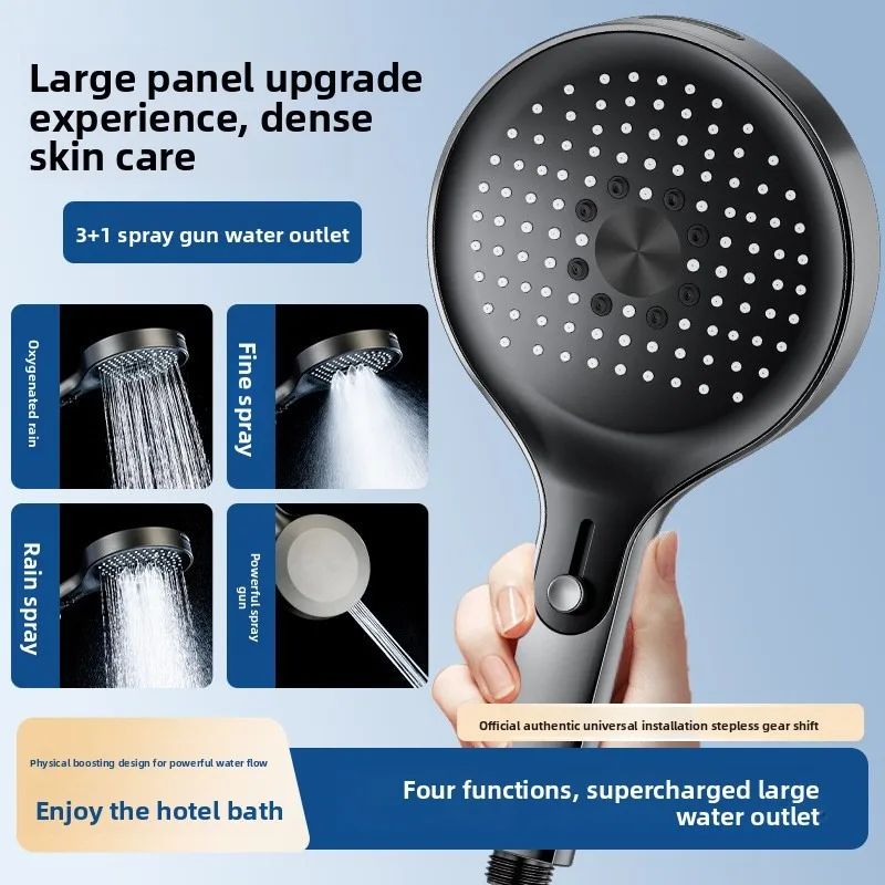 High Pressure Rain Shower Head with Turbo Boost Technology for Bathroom Home Use Large Flow Water Saving Shower System