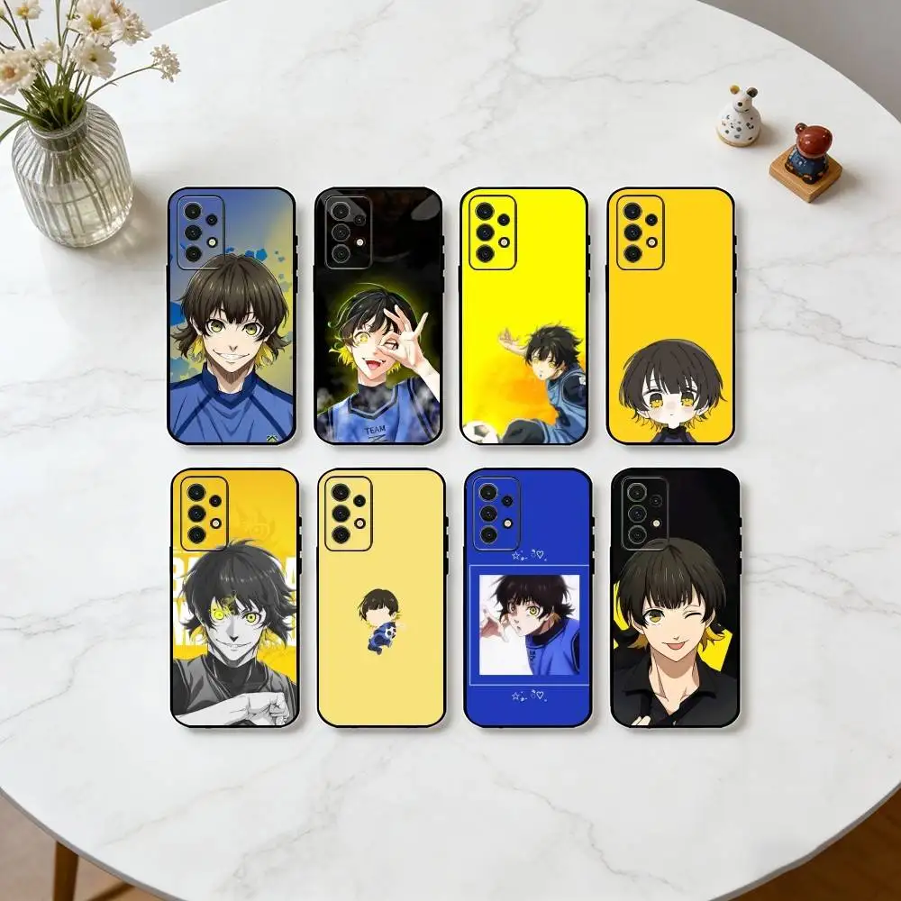 B-Blue Lock Bachira   Phone Case For Samsung S25,S24,S21,S22,S23,S30,Ultra,S20,Plus,Fe,Soft Silicone Black Cover