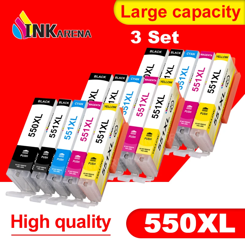 INKARENA 15PK PGI550 Compatible ink Cartridge For Canon IP7250 MG5450 MG5550 MG6450 MG5650 MG6650 IX6850 MX725 MX925 MG5400