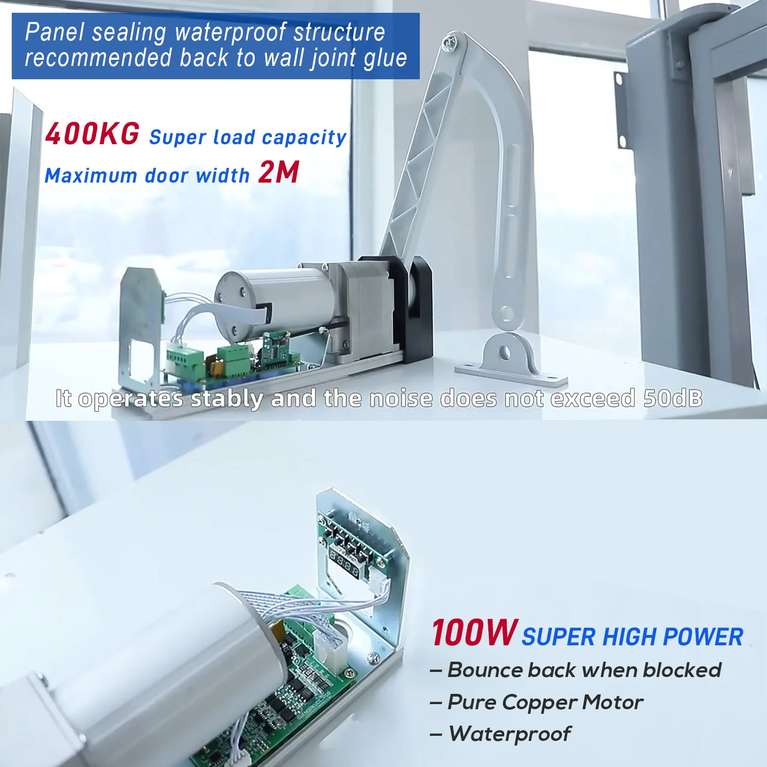 Intelligent Auto Gate 400kg Residential Multifunctional Closer Automatic Operated Double Swing Door Opener Operators For Hotel