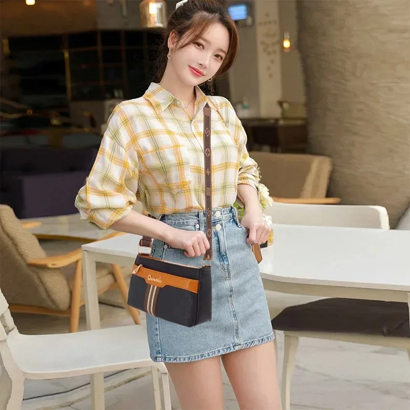 

Soft Leather Women Crossbody Bag Large Capacity Solid Color Shoulder Bag Fashion Casual Handbag for Middle Aged Elderly Mom