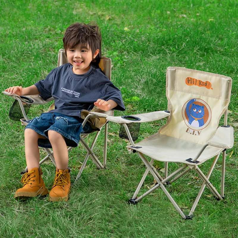 folding-kids-chair-outdoor-camping-portable-cartoon-baby-seats-with-cup-holder-beach-children-‌camp-chair-folding-seat
