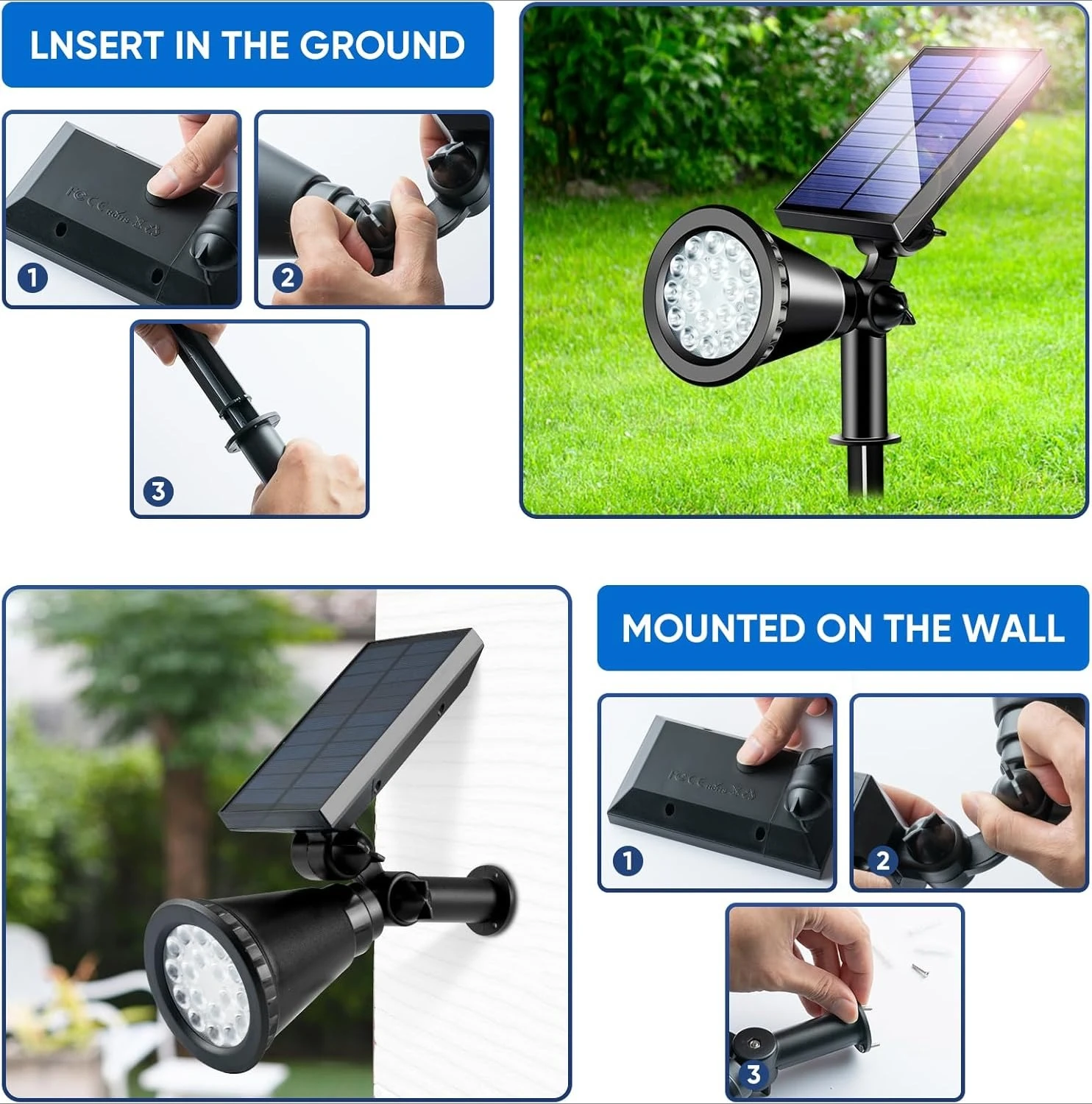 800 لومن أضواء كاشفة تعمل بالطاقة الشمسية في الهواء الطلق، 18 مصباح LED للأضواء الكاشفة الشمسية مع وضعين وقابل للتعديل & IPX65 مقاوم للماء، أضواء كاشفة بالطاقة الشمسية · ساخنة #5