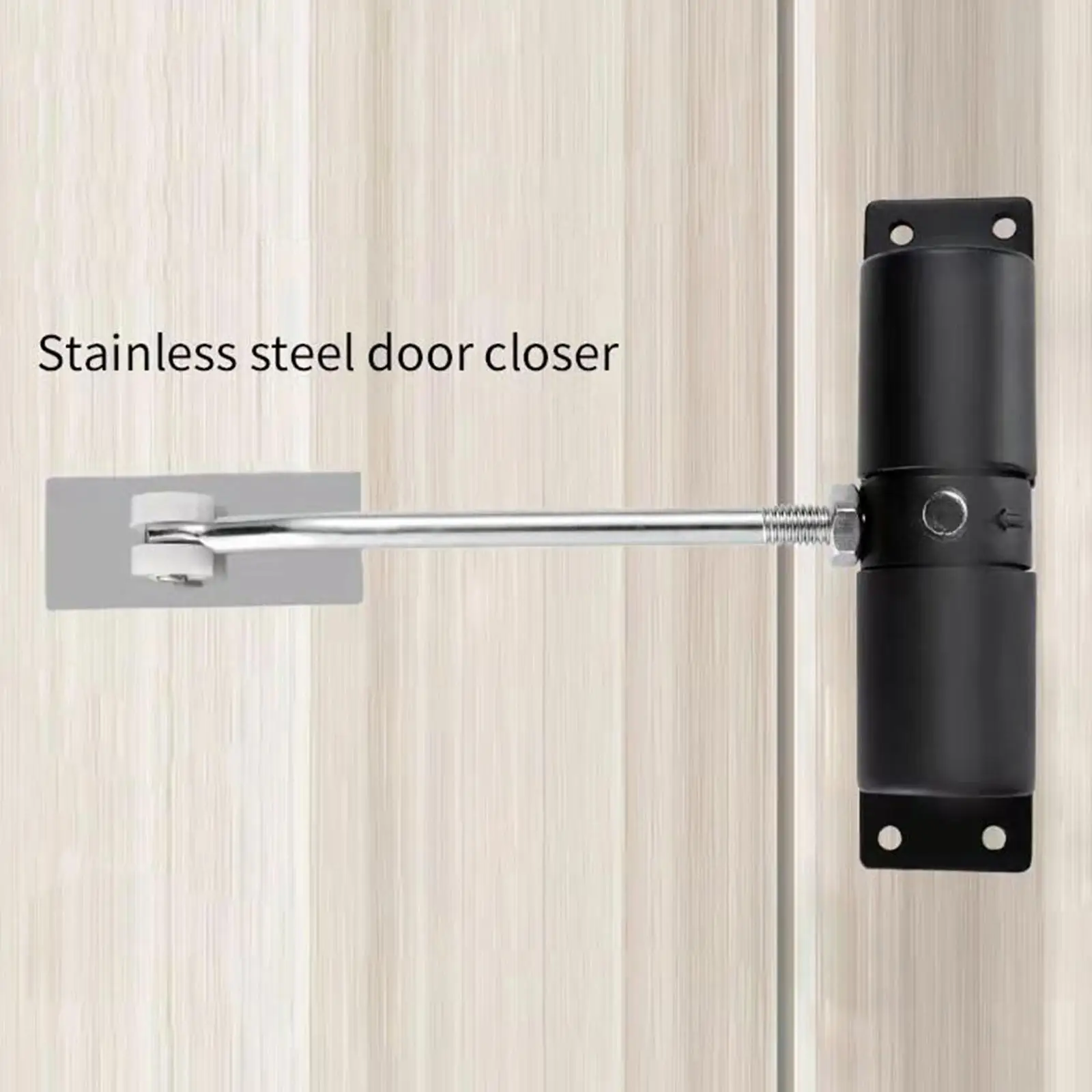 Aluminum Alloy Door Closer Adjustable Automatic Double Spring Door Closing Device for Home Garage Shed Furniture Accessories