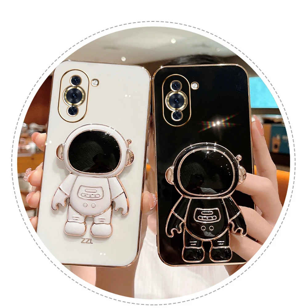 For oppo A53s Case A53 2020 Electroplated astronaut folding stand case CPH2139 CPH2135 CPH2127 CPH2131 protector silicone cover